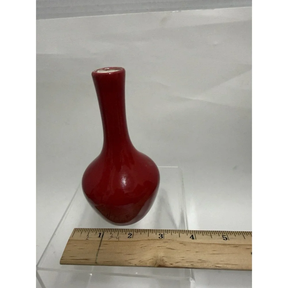 Vintage Haeger USA 382 Bud Vase Haeger Red 5.5